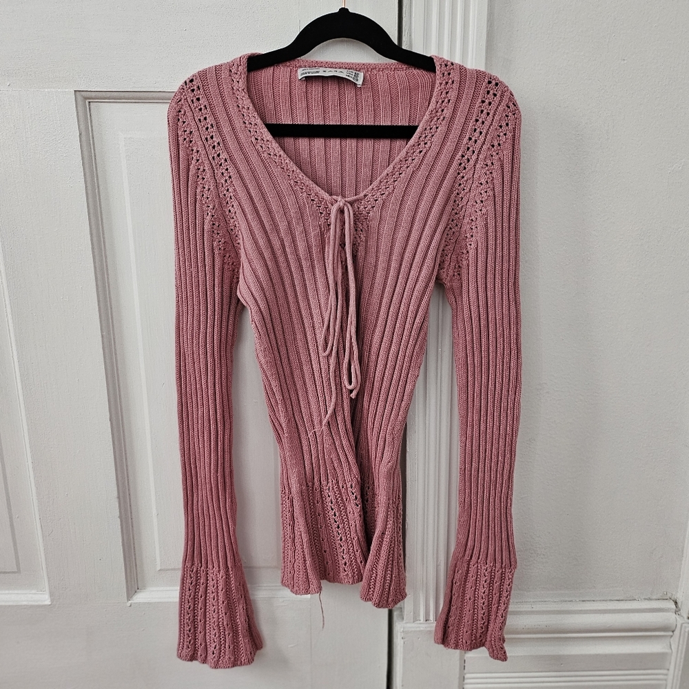 Zara Pink Knit Sweater Size M